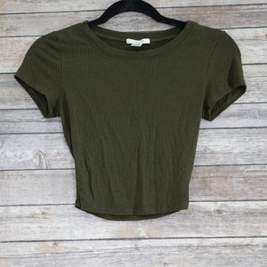 Bozzolo Olive Green T-Shirt Crop Top